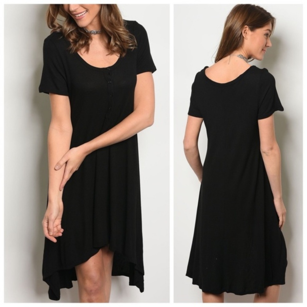 Black Jersey Tunic Dress